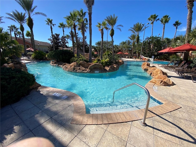 view of pool with a patio