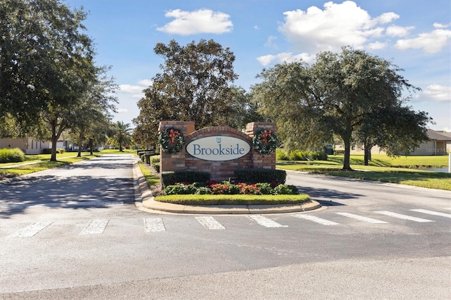 view of community sign