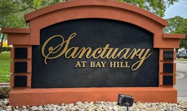 view of community sign