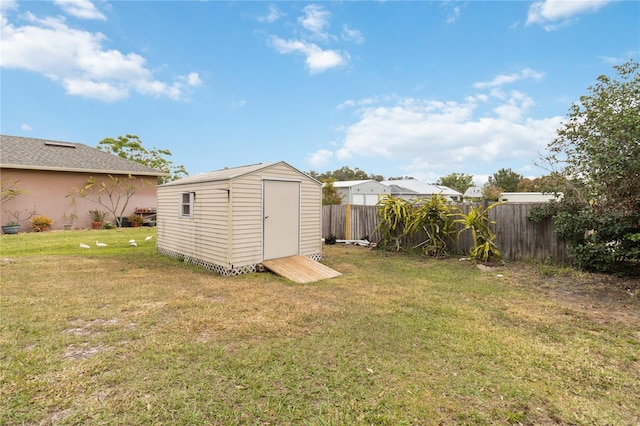 exterior space with a storage unit