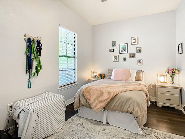 bedroom with light hardwood / wood-style floors