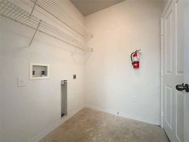 laundry room featuring washer hookup and hookup for an electric dryer