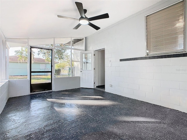 spare room featuring ceiling fan