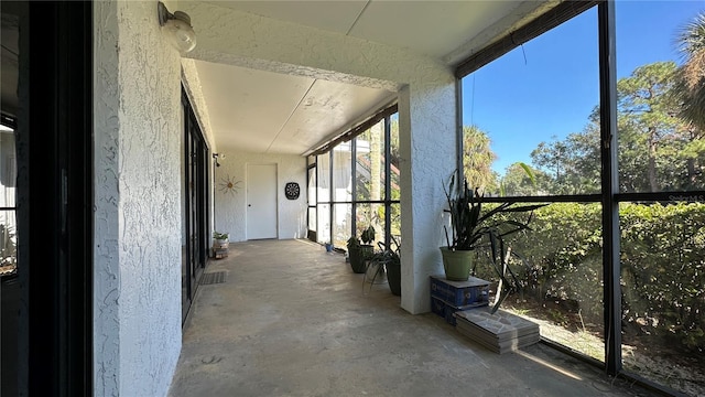 view of unfurnished sunroom