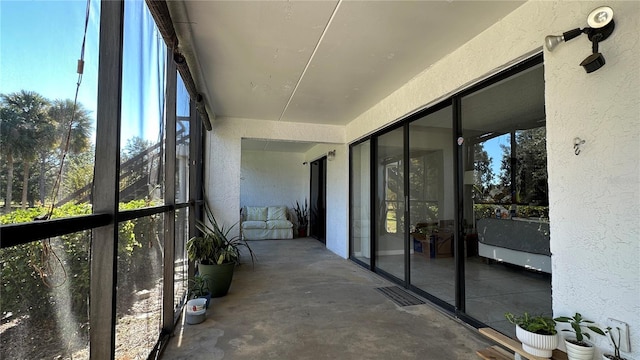 view of unfurnished sunroom