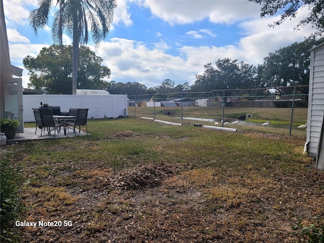 view of yard with a patio area