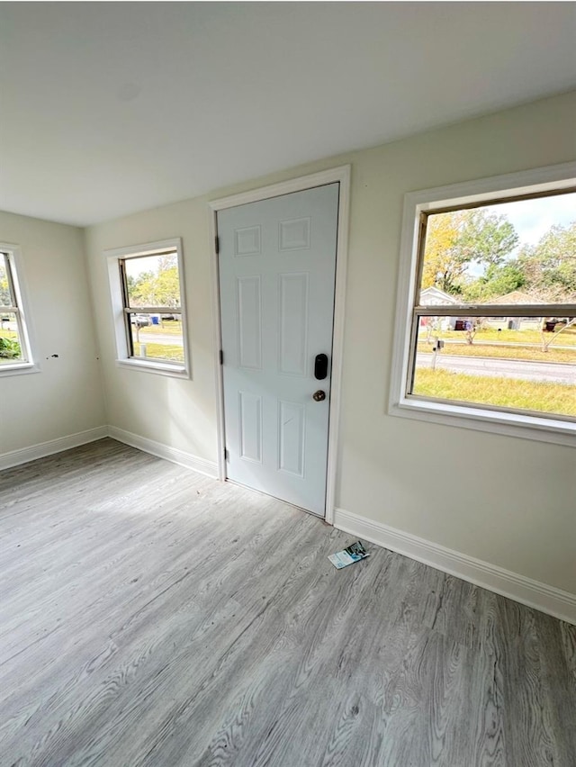 foyer featuring light wood-type flooring