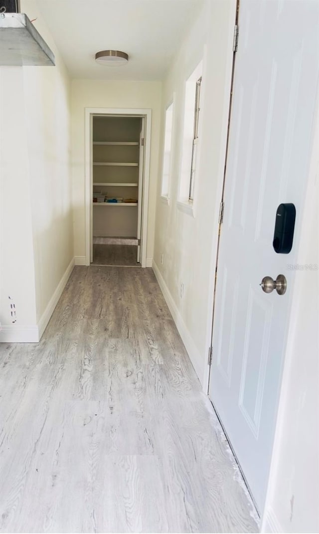 hall featuring light hardwood / wood-style flooring