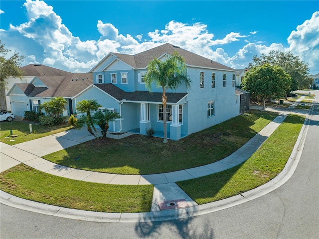 view of front of property with a front yard