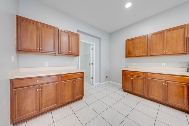 kitchen featuring light tile patterned floors