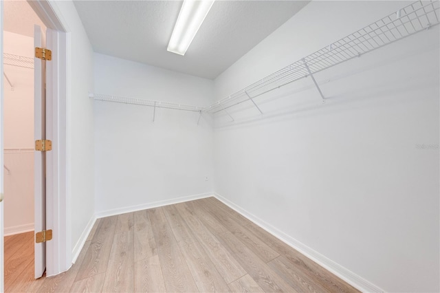 walk in closet featuring light wood-type flooring