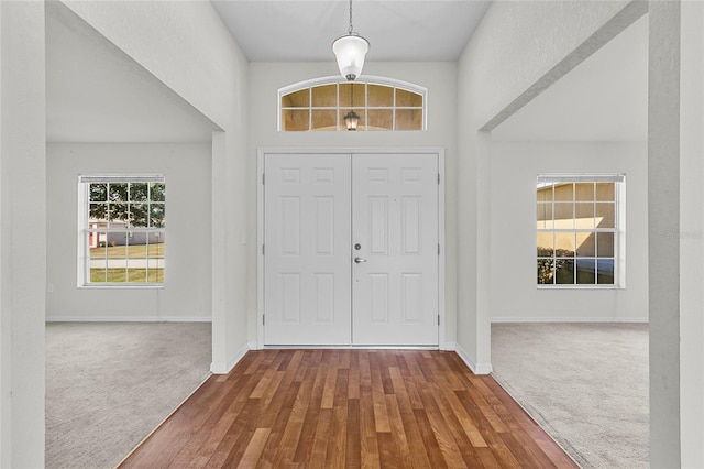 3362 Winchester Estates Cir, Lakeland, FL 33810 - carpeted foyer featuring baseboards and wood finished floors