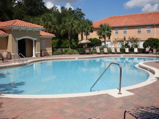 view of pool with a patio area