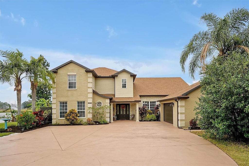 front of property featuring a garage