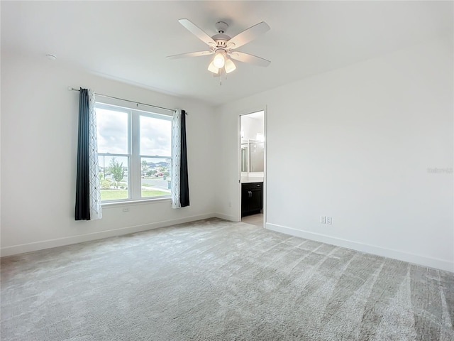 interior space featuring ceiling fan