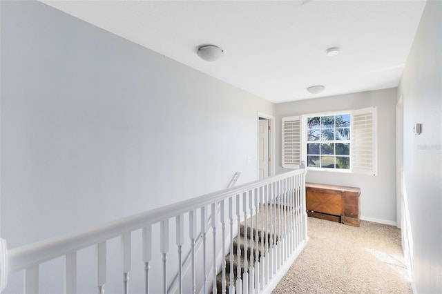 hallway featuring carpet