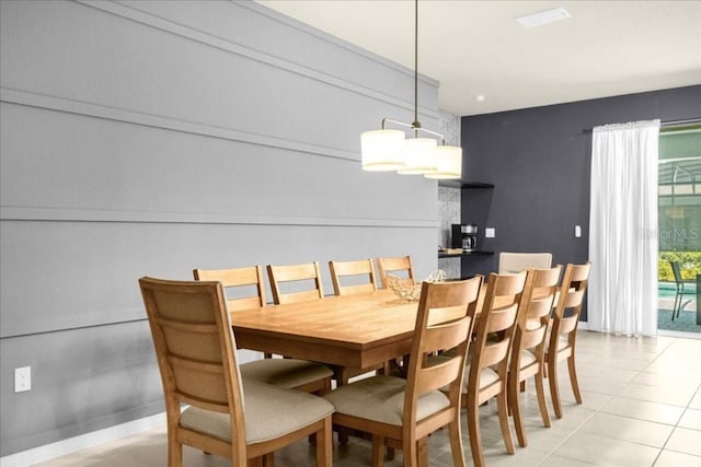 view of tiled dining area