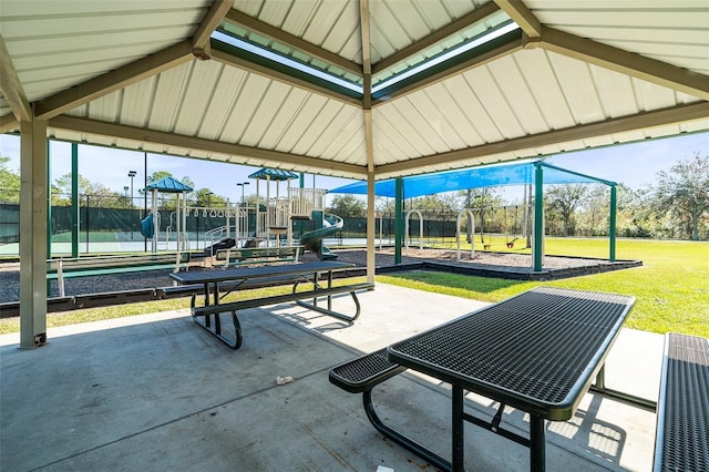 exterior space with a playground