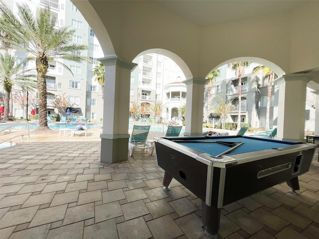 recreation room with pool table