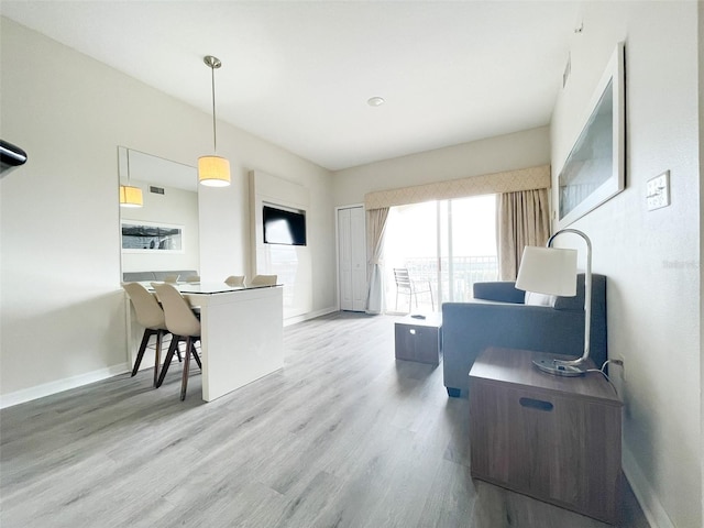 office area featuring light wood-type flooring