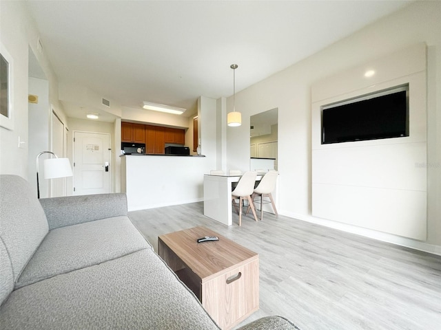 living room featuring light hardwood / wood-style flooring