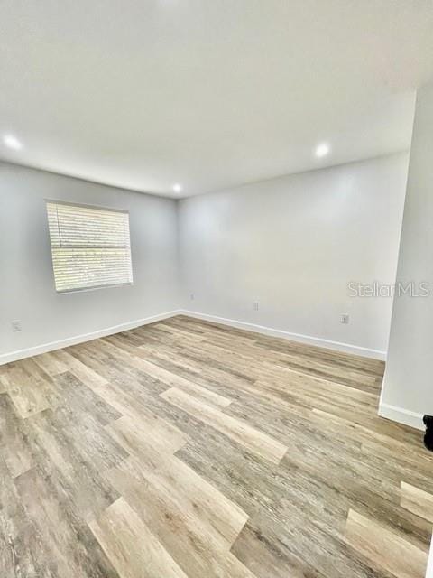 empty room featuring light wood-type flooring