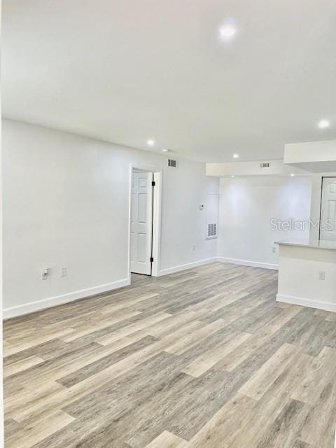 empty room featuring light wood-type flooring