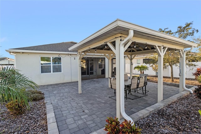 view of patio featuring a gazebo