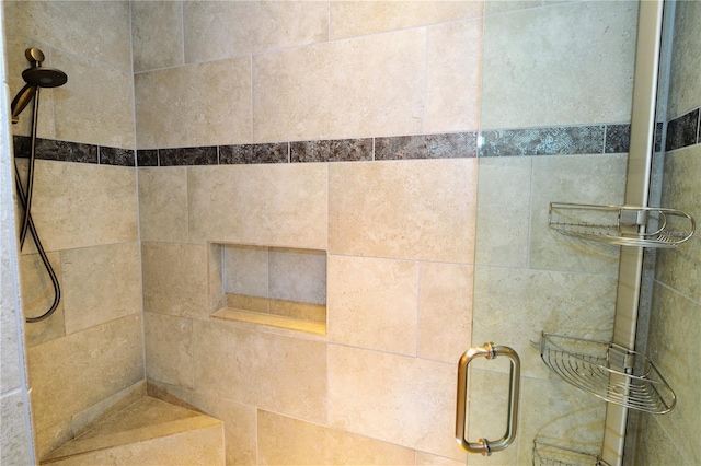 bathroom featuring walk in shower