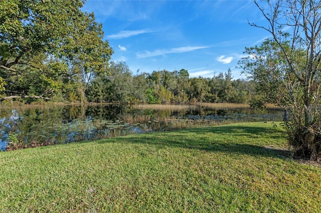 view of yard featuring a water view