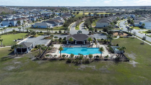 aerial view featuring a residential view