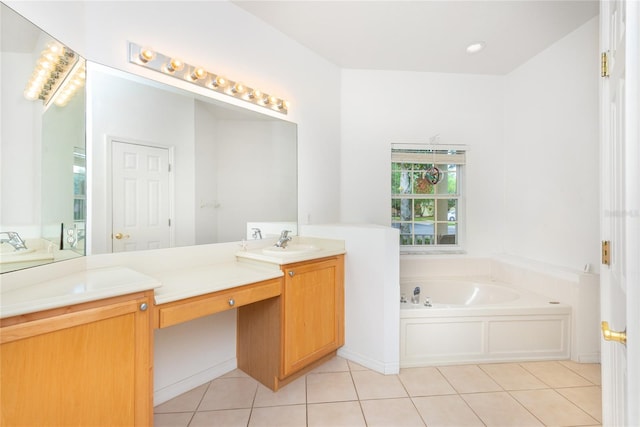 753 Largo Pass, Poinciana, FL 34759 - full bath featuring double vanity, tile patterned floors, a sink, and a garden tub