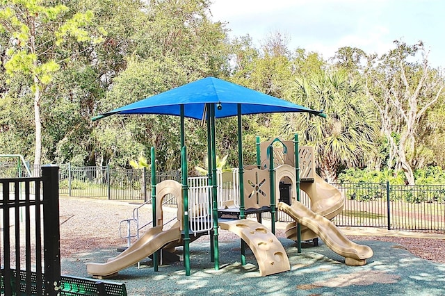 community play area featuring fence