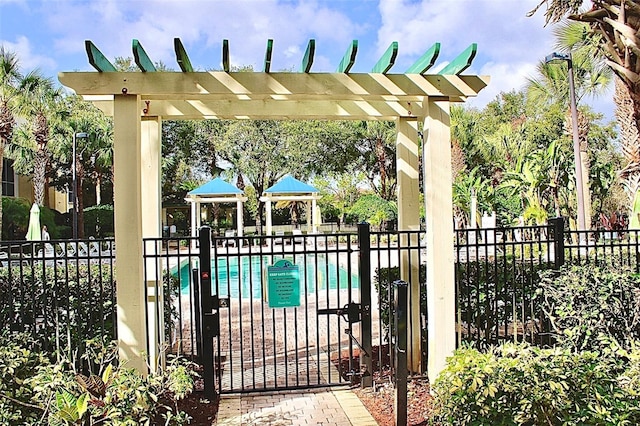 view of pool with a pergola