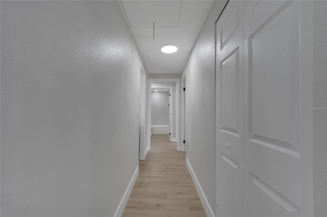 hall featuring light hardwood / wood-style flooring