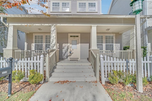 view of front of home with a porch