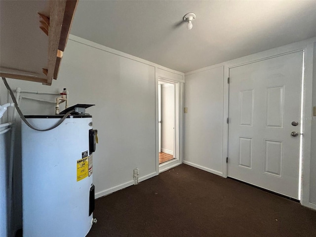 utility room with electric water heater