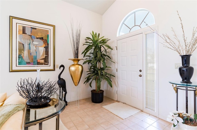 entrance foyer featuring light tile patterned floors