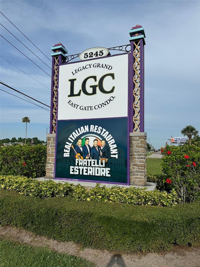 view of community sign