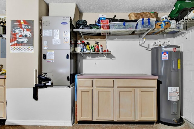 utility room featuring electric water heater