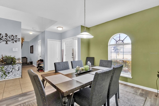 dining room featuring light hardwood / wood-style flooring