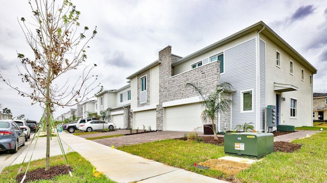 exterior space featuring a garage