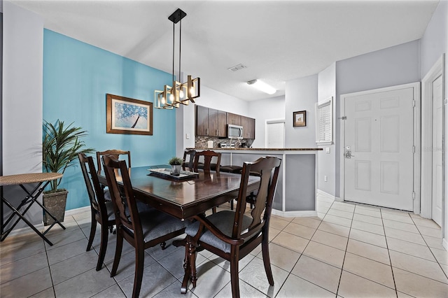 view of tiled dining room