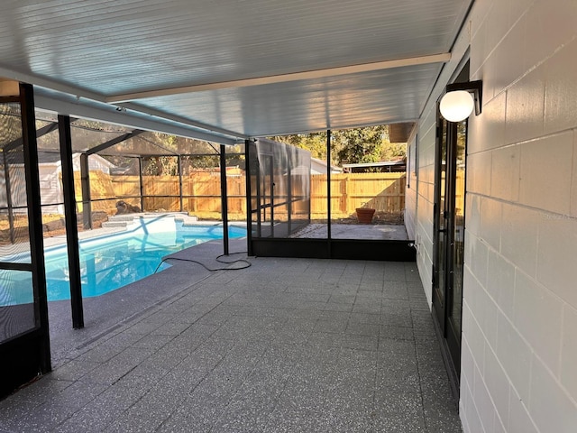 view of swimming pool featuring a patio