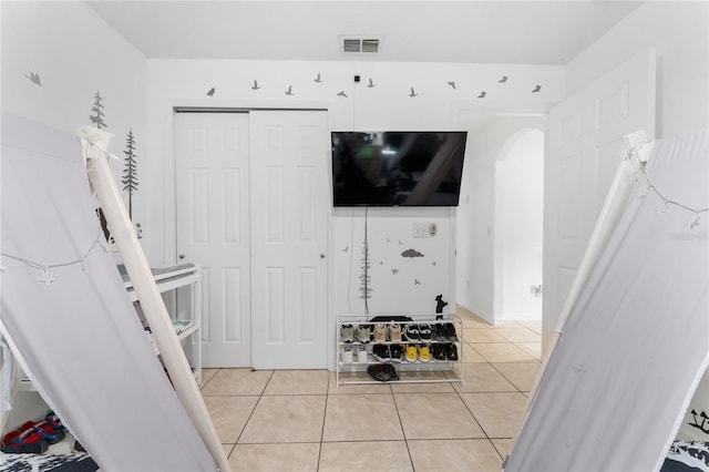 view of tiled living room