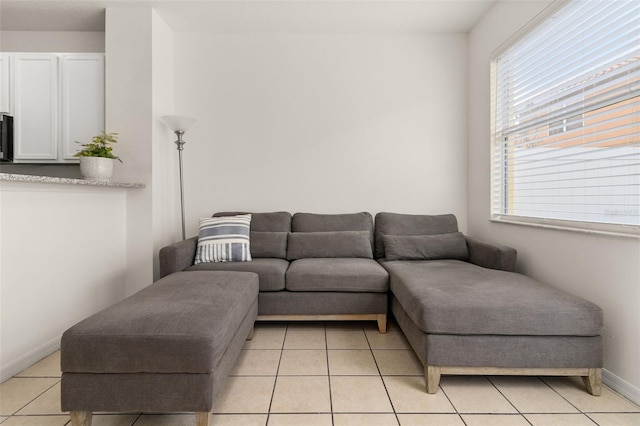 view of tiled living room