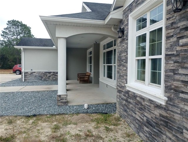 exterior space with covered porch