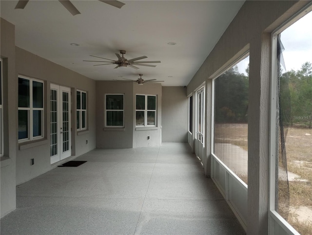 view of unfurnished sunroom