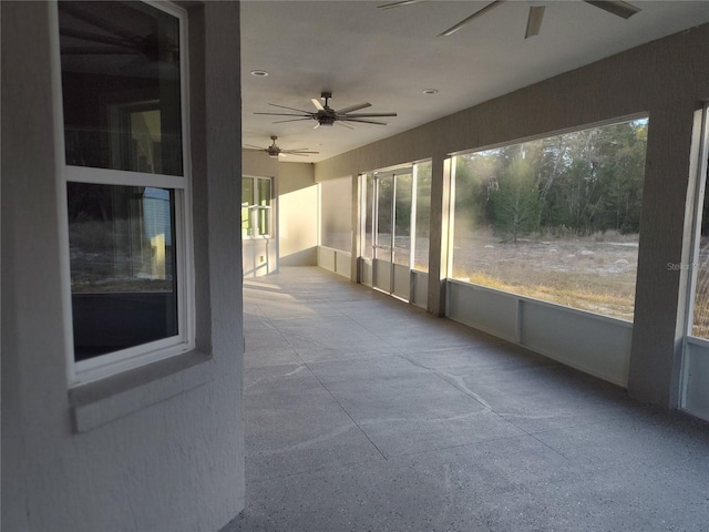 view of unfurnished sunroom