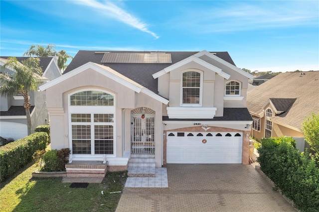 view of front of house with a garage